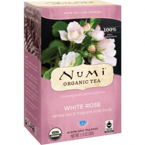 Numi Tea, Chá Orgânico, Chá Branco, Rosa Branca, 16 Saquinhos de Chá, 1,13 oz (32 g)
