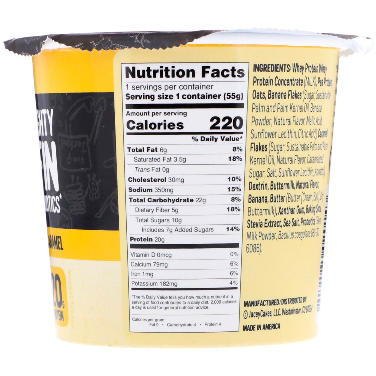 FlapJacked, Muffin Poderoso com Probióticos, Banana e Caramelo, 1,9 oz (55 g) - Imagem 2