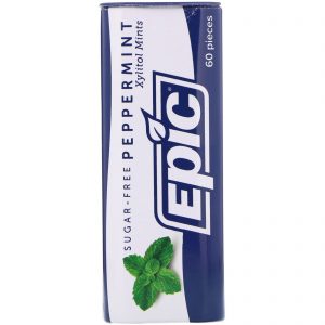 Epic Dental, 100% Adoçado com Xilitol, Balas de Hortelã, 12 embalagens com 12 balas