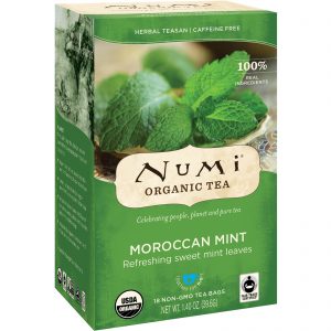 Numi Tea, Chá Orgânico, Teasan Herbal, Menta do Marrocos, Sem Cafeína, 18 Saquinhos de Chá, 1,40 oz (39,6 g)