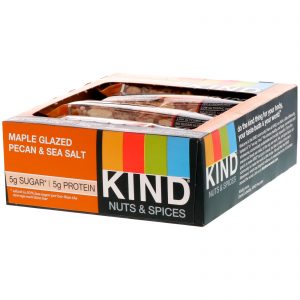 KIND Bars, Nozes e Especiarias, Pecã com Cobertura de Ácer e Sal Marinho, 12 Barras 1.4 oz (40g) Cada