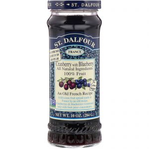 St. Dalfour, Cranberry, Geleia de Cranberry e Mirtilo Deluxe, 10 oz (284 g)