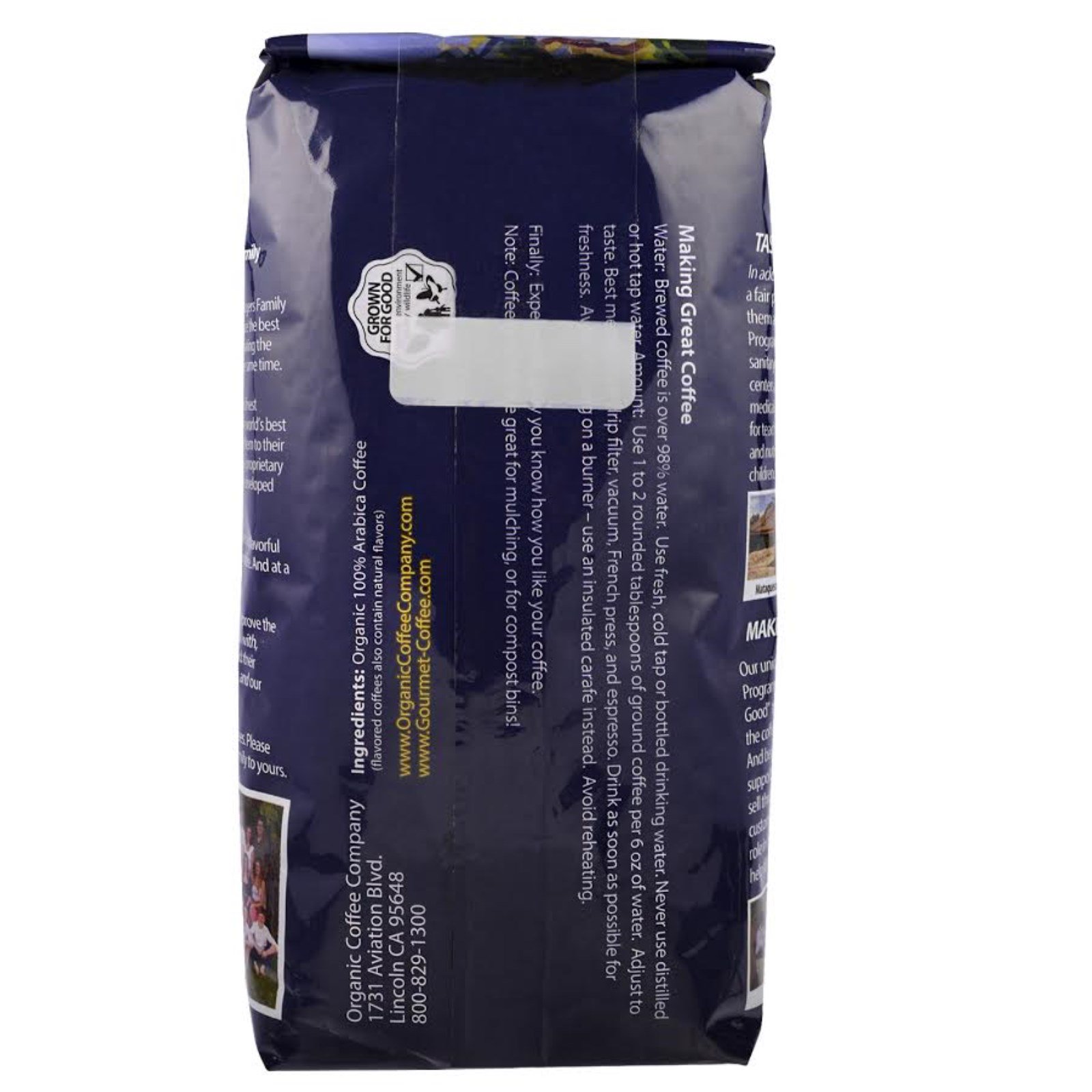 Organic Coffee Co., Java Love, Pre Ground, 12 oz (340 g) - Imagem 2