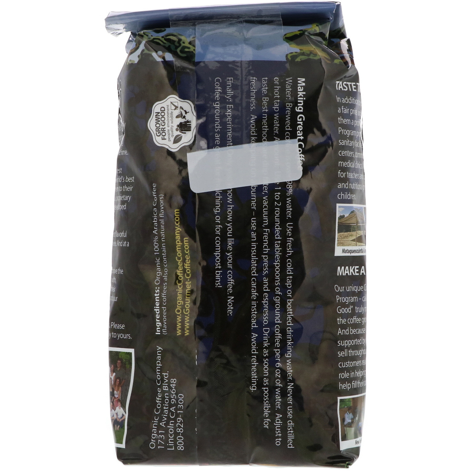 Organic Coffee Co., Torra Francesa, Café em Grãos Integrais, 340 g - Imagem 2