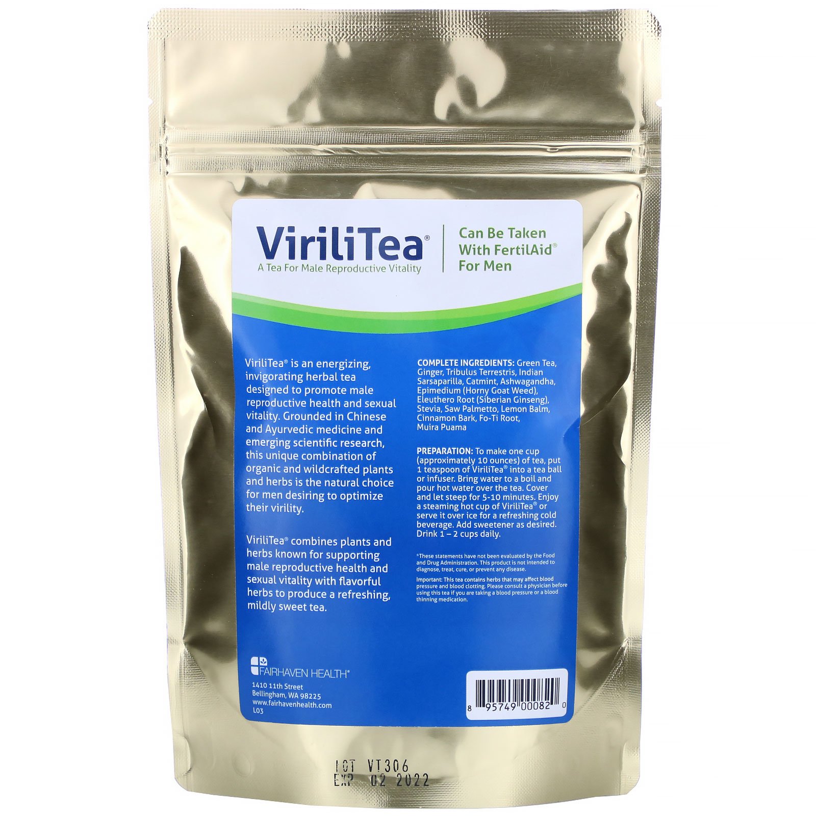 Fairhaven Health, ViriliTea para homens, 4 oz - Imagem 2