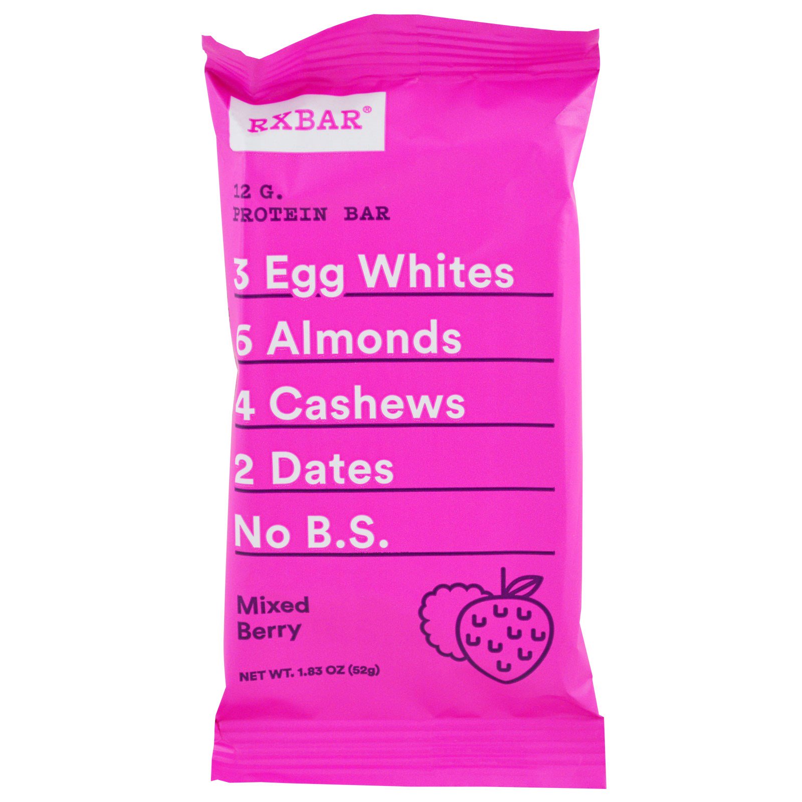 RXBAR, Protein Bar, Mixed Berry, 12 Bars, 1.83 oz (52 g) Each - Imagem 4