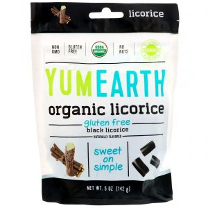 YumEarth, Alcaçuz orgânico, preto, 5 onças (142 g)