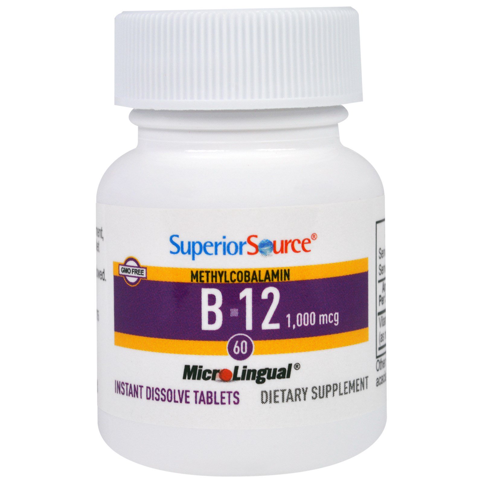 Superior Source, Methylcobalamin B-12, 1000 mcg, 60 Tablets - Imagem 3