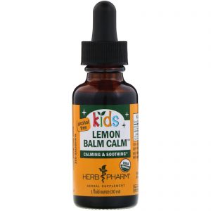 Herb Pharm, Bálsamo Calmante Infantil de Limão Orgânico, Sem Álcool, 1 fl oz (30 ml)