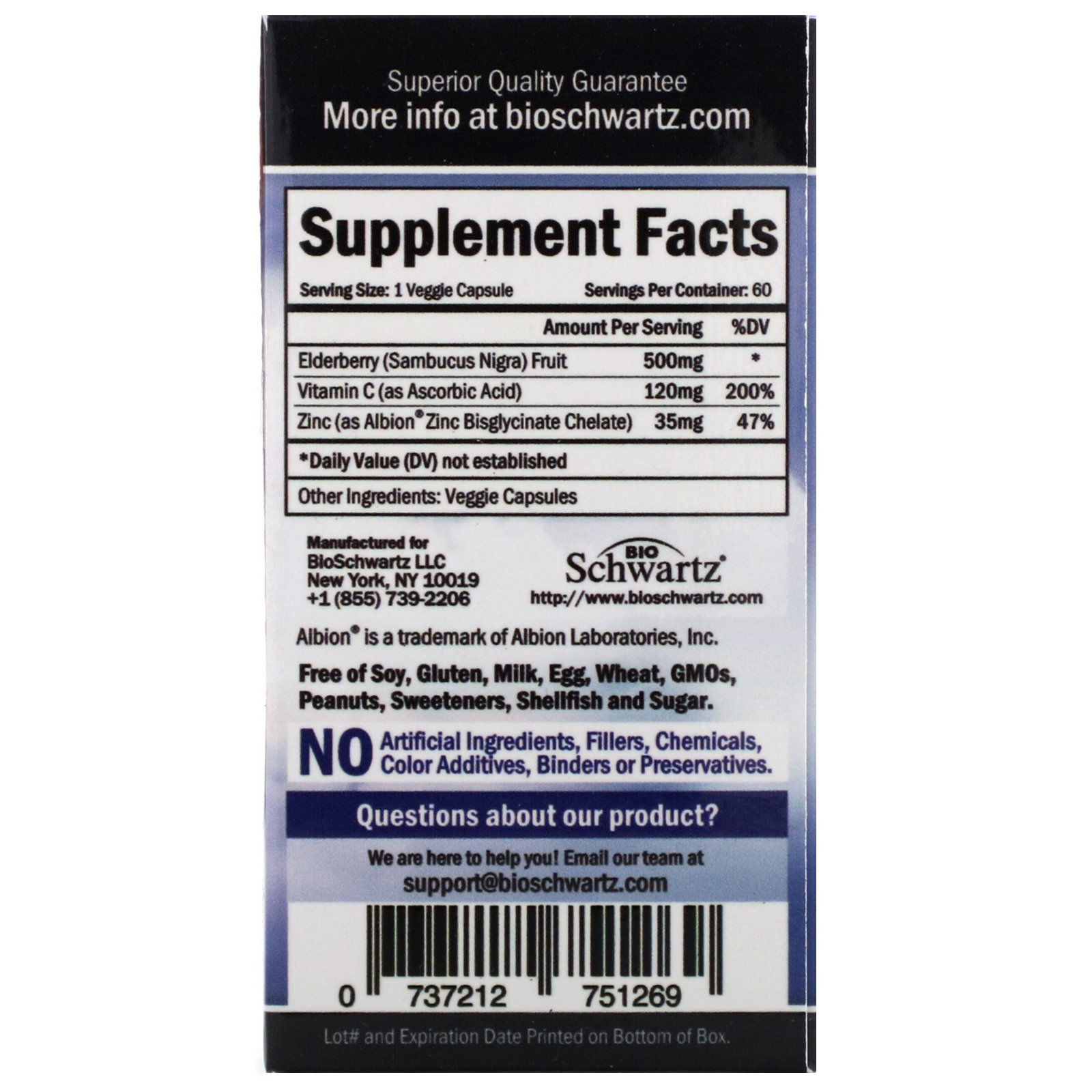 BioSchwartz, Fórmula Avançada Sambucus Elderberry, 60 Cápsulas Vegetais - Imagem 2
