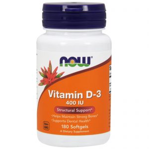 Now Foods, Vitamina D-3, 400 UI, 180 cápsulas de gelatina mole