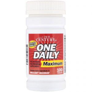 21st Century, One Daily, Maximum, Multivitamínico Multimineral, 100 Comprimidos