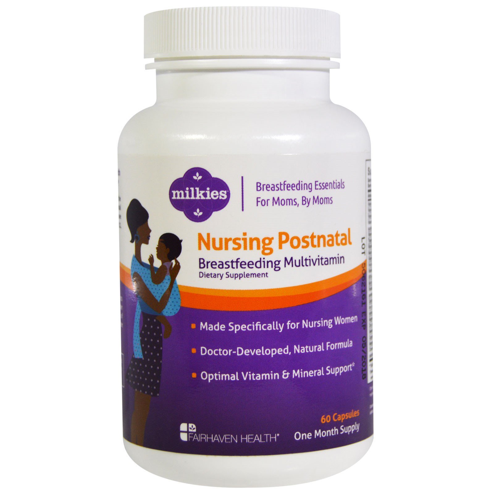 Fairhaven Health, Multivitamínico para Amamentação Nursing Postnatal, 60 cápsulas