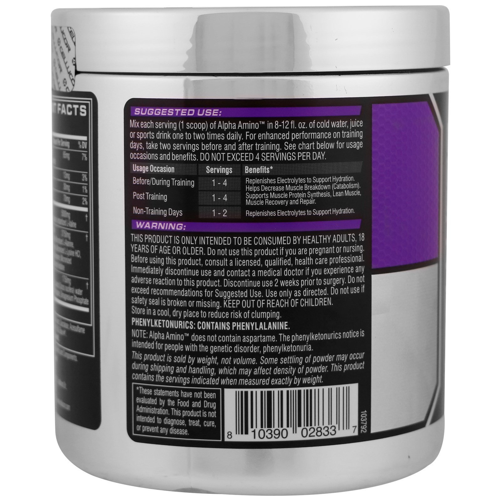 Cellucor, Alpha Amino. BCAAs de Desempenho, Lima Limão, 381 g (13,4 oz) - Imagem 3