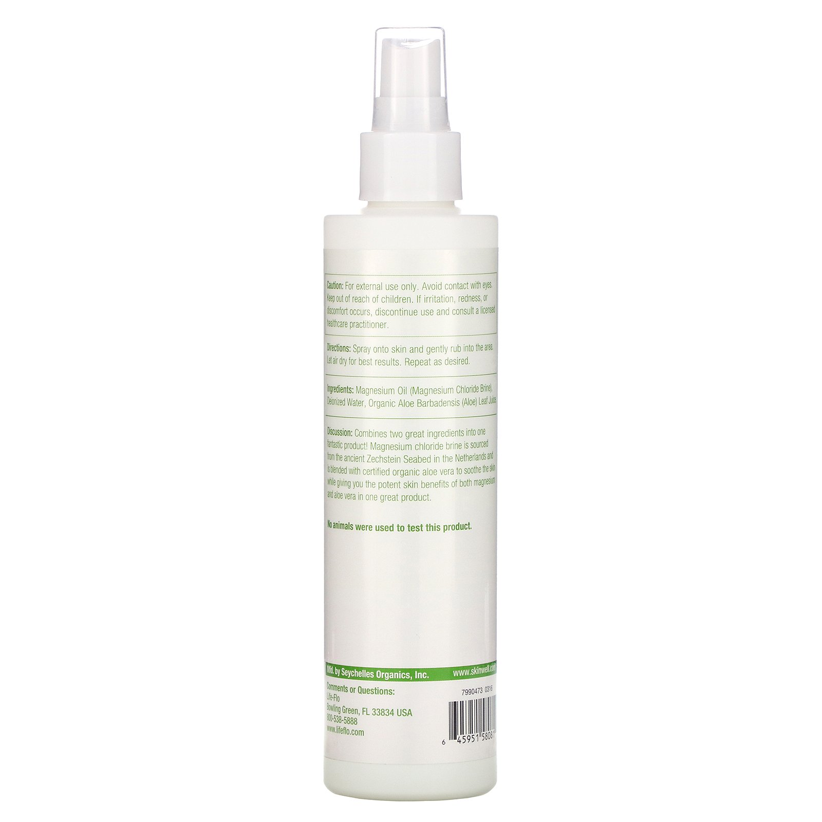 Life-flo, Vida-Flor, Spray de Óleo Magnésio mais Aloe Vera, 237 ml - Imagem 2