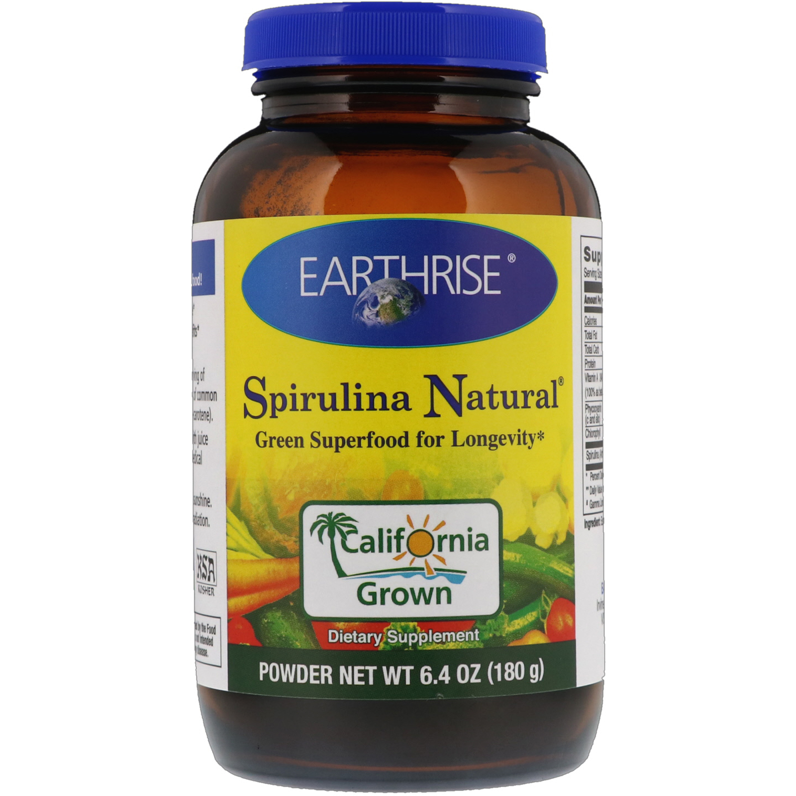 Earthrise, Pó Natural de Spirulina, 6,4 oz (180 g)