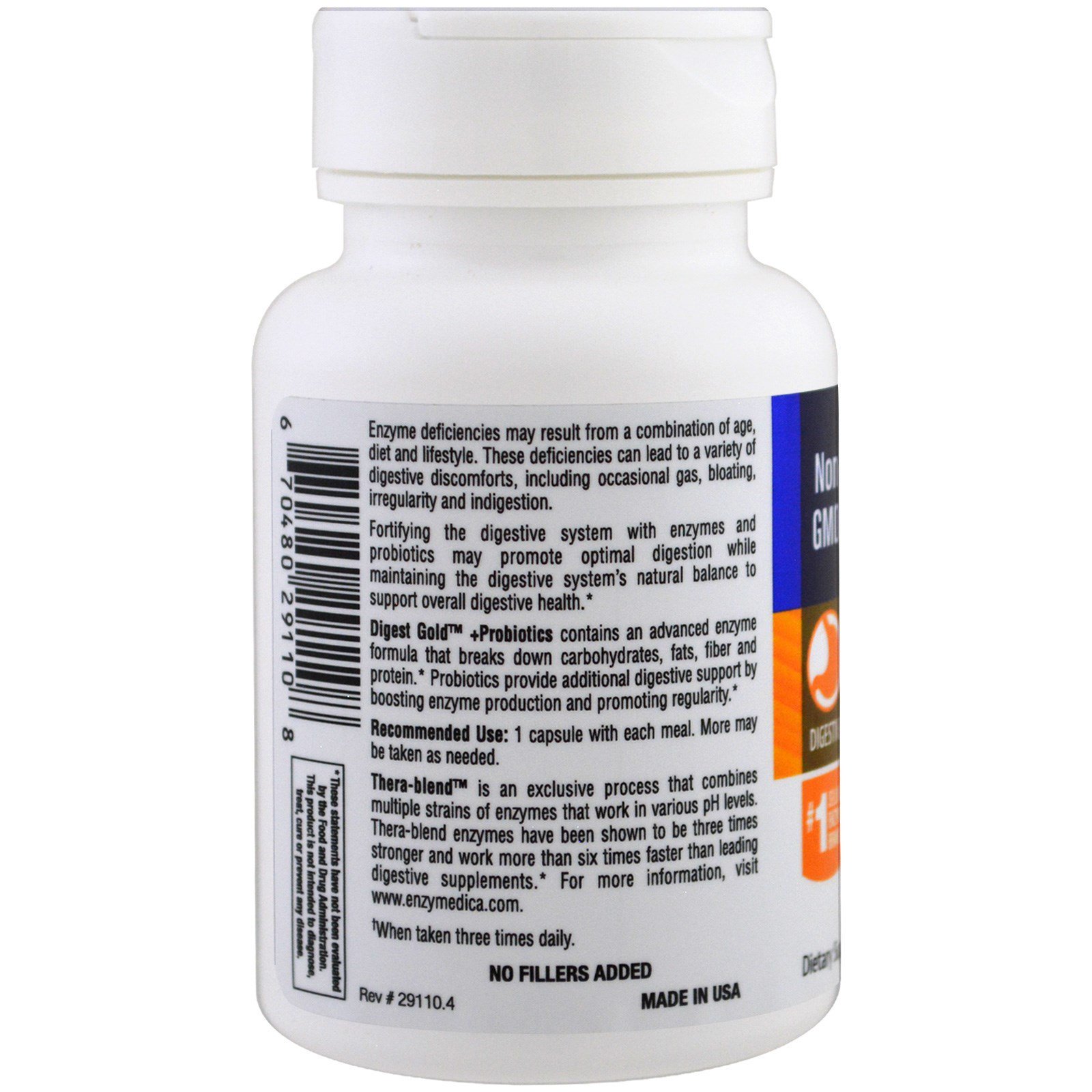 Enzymedica, Digest Gold + Probióticos, 45 Cápsulas - Imagem 3