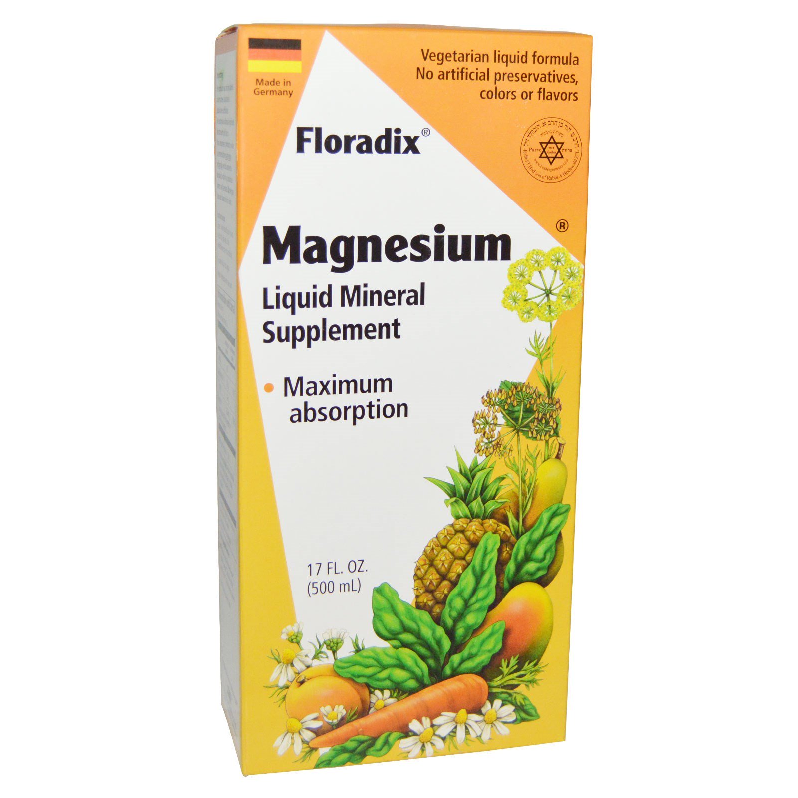 Flora, Floradix, Magnésio, Suplemento Mineral Líquido, 17 fl oz (500 ml)