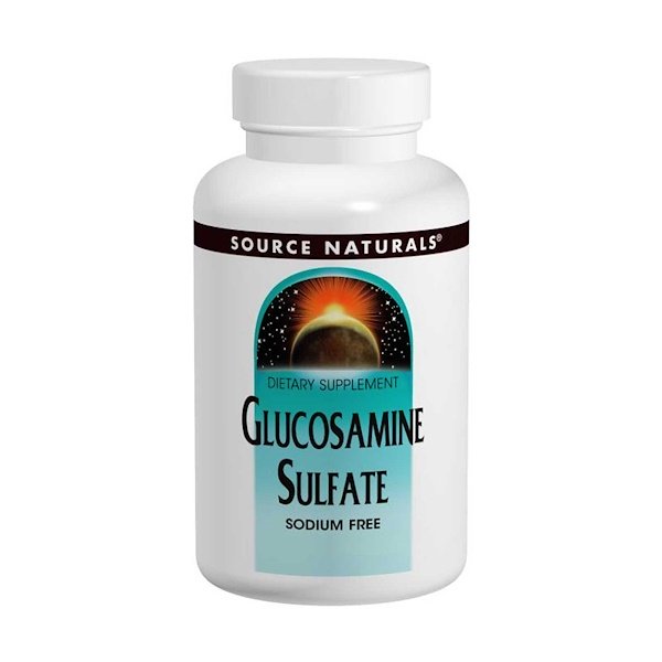 Source Naturals, Glucosamine Sulfate, Sodium Free, 500 mg, 60 Capsules