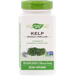 Nature's Way, Kelp, 600 mg, 180 Cápsulas Vegetais