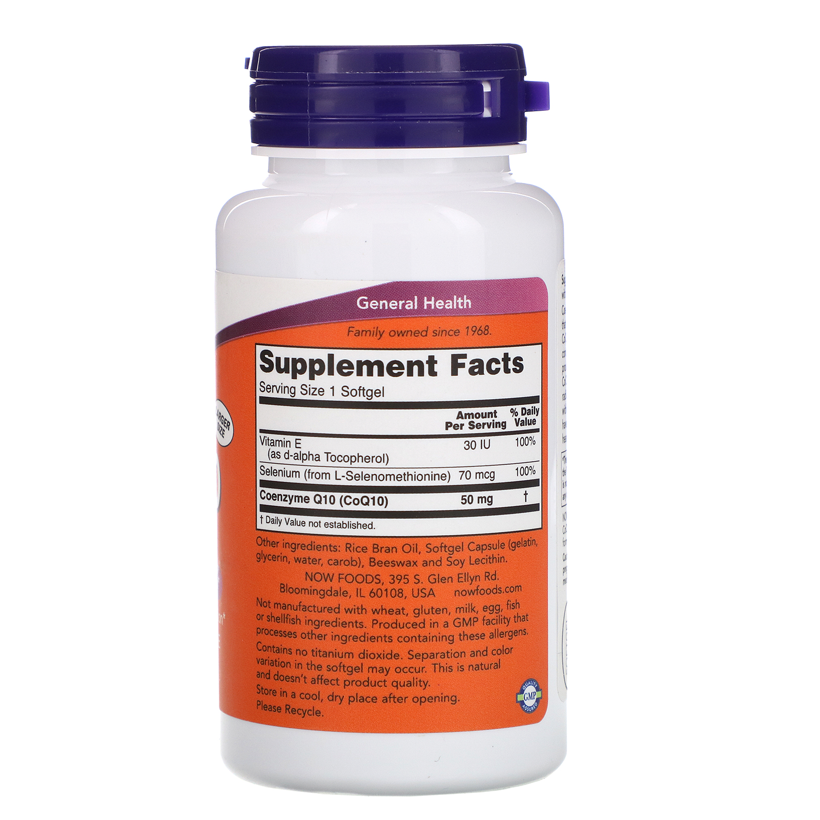 Now Foods, CoQ10, 50 mg, 200 Softgels - Imagem 2
