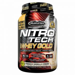 Muscletech Nitro Tech Whey Gold, Creme de baunilha francês - 2.5 lbs/ 999g