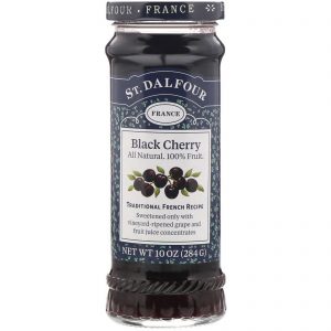 St. Dalfour, Cereja Preta, Pasta de cereja preta deluxe, 10 oz (284 g)