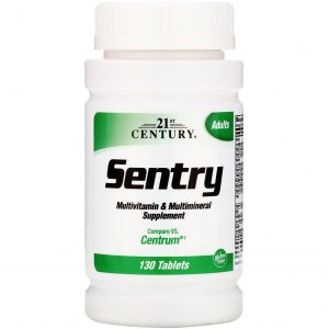 21st Century, Sentry, Suplemento multivitaminas e multiminerais, Adultos, 130 comprimidos.