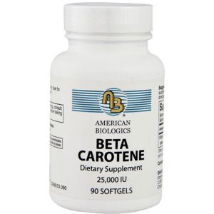 American Biologics Beta Carotene - 25,000 IU - 90 Cápsulas em Gel