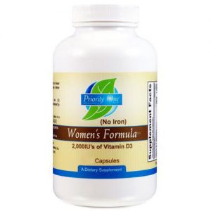 Priority One, Fórmula Feminina Livre de Ferro - 240 Cápsulas