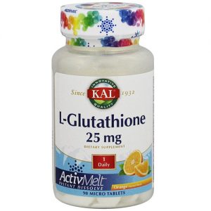 Kal, L-Glutathione, Sabor laranja - 25 mg - 90 Tabletes