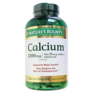 Nature's Bounty, Cálcio 1,200 mg mais Vitamina D3 1,000IU - 220 Cápsulas em Gel