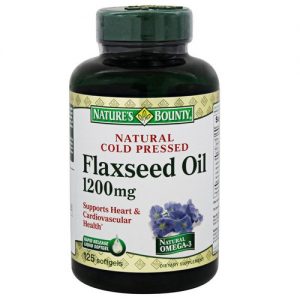 Nature's Bounty, Óleo de linhaça prensado a frio natural - 1,200 mg - 125 Cápsulas em Gel