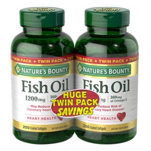 Nature's Bounty Óleo de Peixe - 1,200 mg - Twin Pack - 200 Cápsulas em Gel Per Bottle