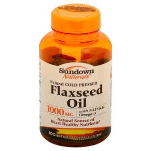 Sundown Naturals,Óleo de Linhaça 1,000 mg - 100 Cápsulas em Gel