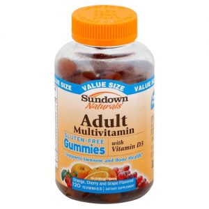 Sundown Naturals, Multivitamínico adulto - Suporte da Imunidade e Saúde Óssea - 120 Gomas