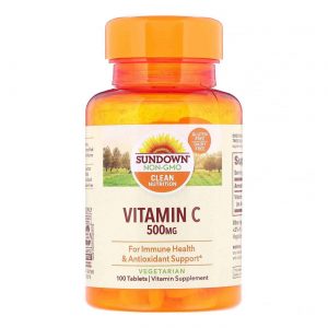 Sundown Naturals, Vitamina C Alta Potência - 500 mg - 100 Tabletes