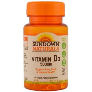 Vitamina D3 5,000 IU - 150 cápsula em gel - Sundown Naturals