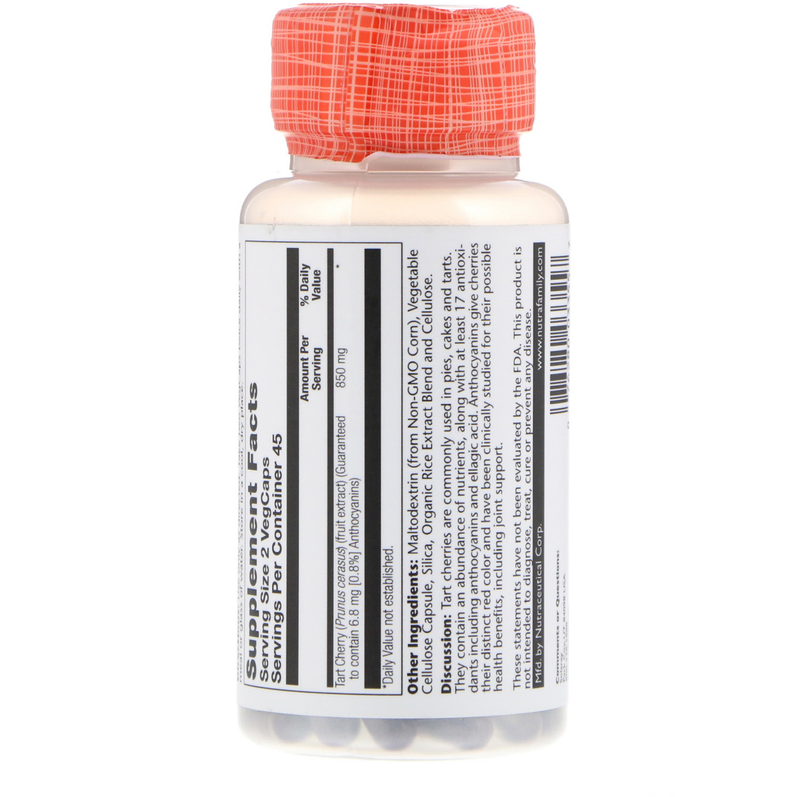Solaray, Extrato de cereja ácida, 425 mg, 90 cápsulas vegetarianas - Imagem 2