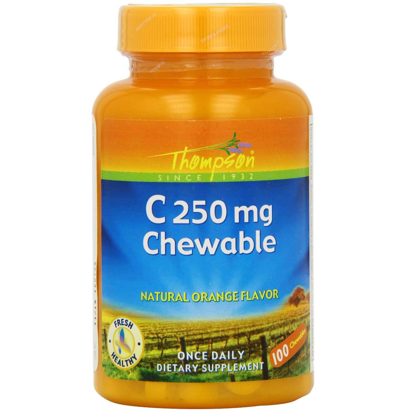 Thompson C 250 mg comprimidos mastigáveis Laranja 100 Chewables