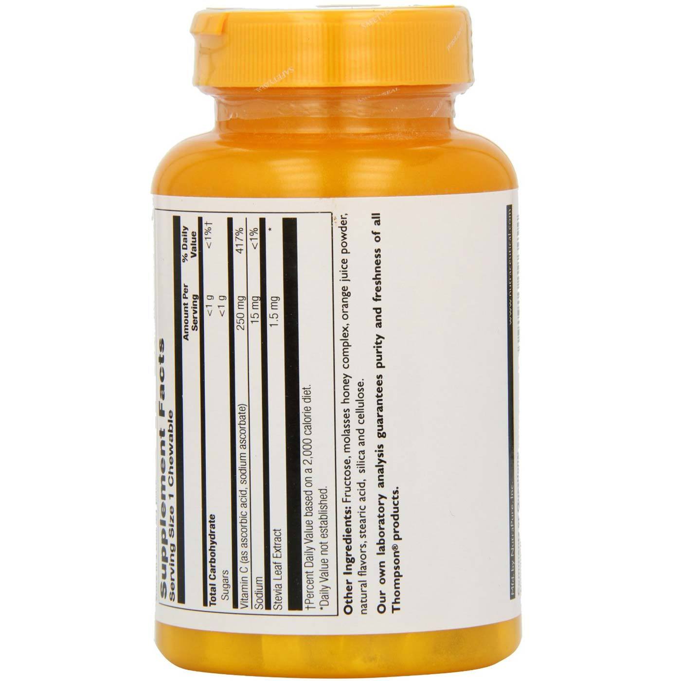 Thompson C 250 mg comprimidos mastigáveis Laranja 100 Chewables - Imagem 3