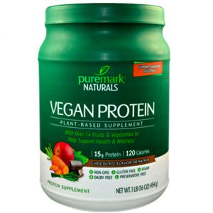 Puremark Naturals Vegano Proteína, Chocolate - 16 oz