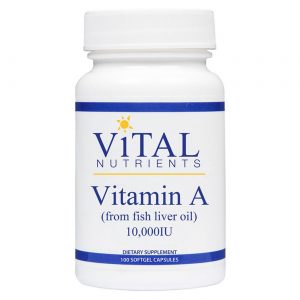 Vital Nutrients, Vitamin A 10-000 IU (Óleo de Fígado de Peixe) - 100 Cápsulas em Gel