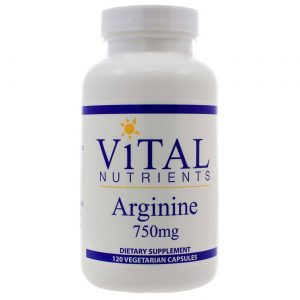 Vital Nutrients Arginine 750 mg - 120 Vegetarian Capsules