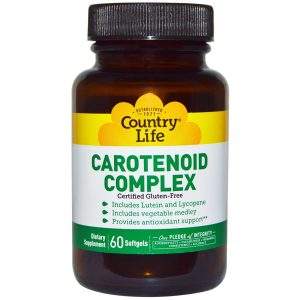 Country Life, Complexo de Carotenóides - 60 Cápsulas em Gel