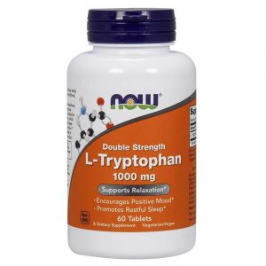Now Foods, L-Triptofano 1000 mg Dupla Potência - 60 Cápsulas Vegetais