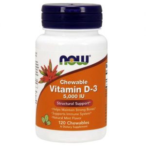 Vitamina D-3 5000 UI Now Foods 120 Gomas Mastigáveis