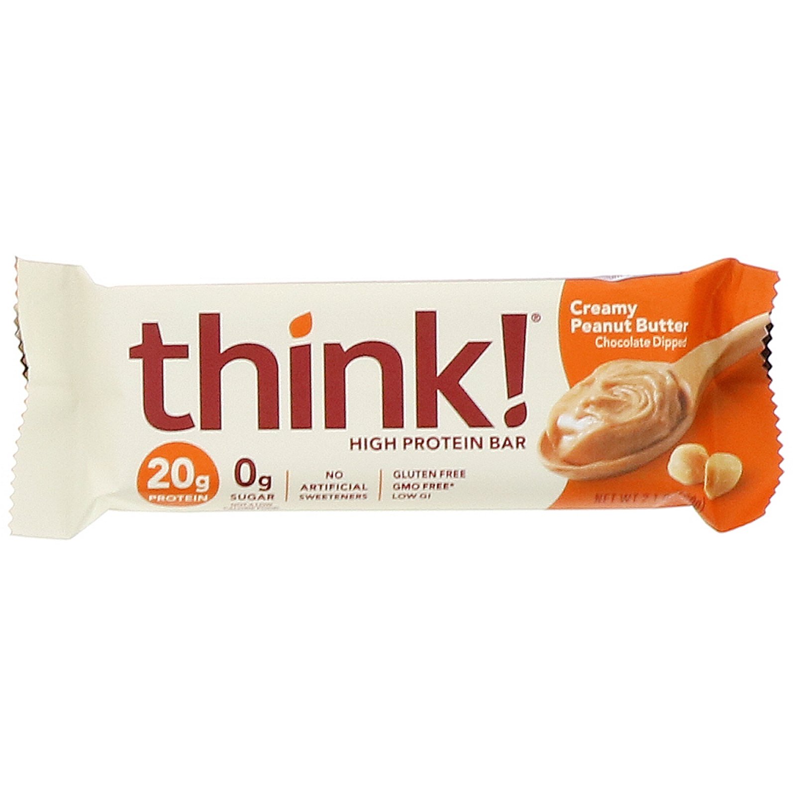 ThinkThin, Barras com alto teor de proteínas, Creamy Peanut Butter, 10 barras, 60 g (2,1 oz) cada - Imagem 4