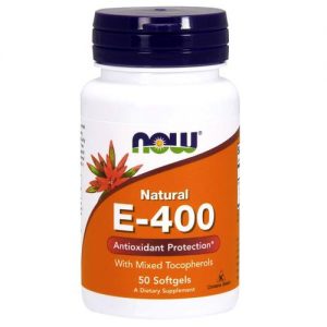 Now Foods, Vitamina E Misturado com Tocoferóis - 400 UI - 50 Cápsulas em Gel