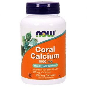 Now Foods, Cálcio Coral 1000 mg - 100 Cápsulas Vegetarianas